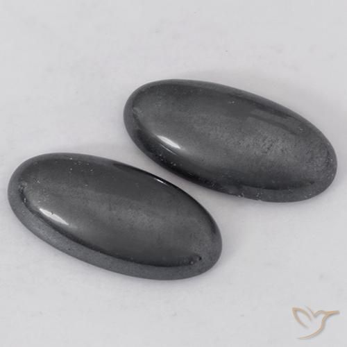 Pedras preciosas de Hematita Cinza natural de 17.96 ct, oval, Opaco