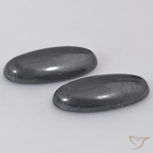 Pedras preciosas de Hematita Cinza natural de 17.96 ct, oval, Opaco