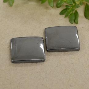 Pedras preciosas de hematita cinza natural de 9,68 ct, quadrado, opaco