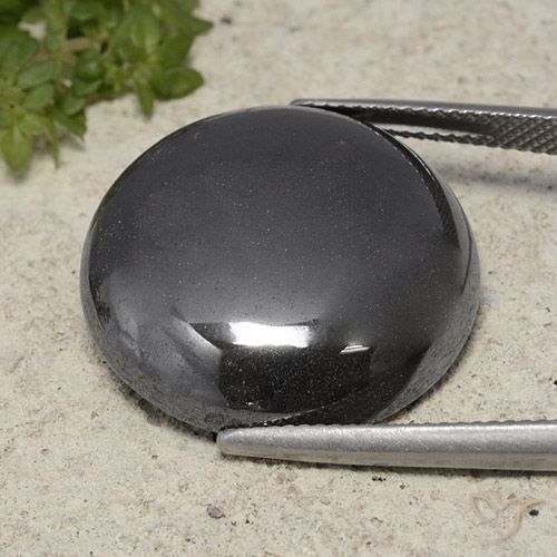 37.89ct Natural preto cinza Hematita, Redondo, Opaco