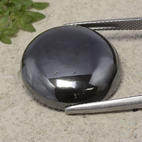 33.63ct Natural Cinza escuro Hematita, Redondo, Opaco