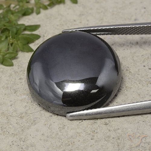 33.27ct Natural preto cinza Hematita, Redondo, Opaco