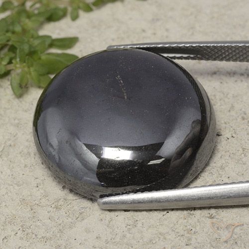 39.79ct Natural preto cinza Hematita, Redondo, Opaco