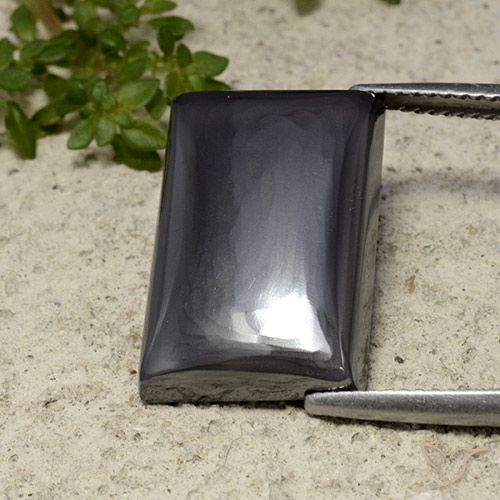 19.53ct Natural preto cinza Hematita, baguete, Opaco