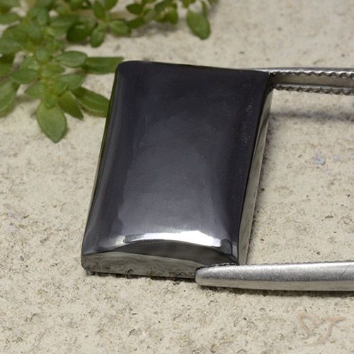22.13ct Natural preto cinza Hematita, baguete, Opaco