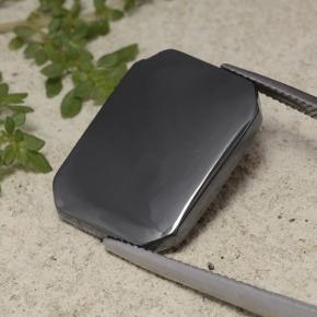 Hematita preto cinza Natural 19.27ct, Corte Esmeralda, Opaco