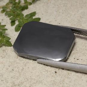 Hematita preto cinza Natural 19.27ct, Corte Esmeralda, Opaco