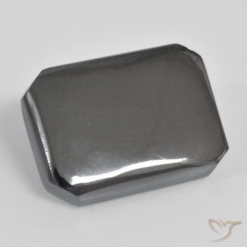 Hematita cinza médio Natural 17.55ct, Corte Octógono / Esmeralda, Opaco