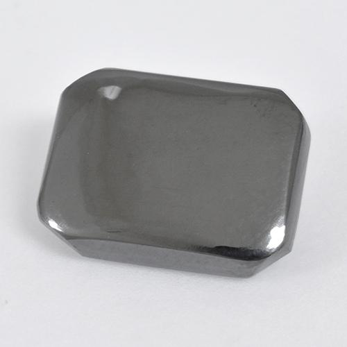 Hematita cinza natural 10,46ct, corte esmeralda, opaco