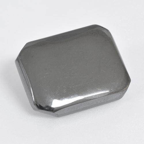 Hematita cinza natural 10,46ct, corte esmeralda, opaco