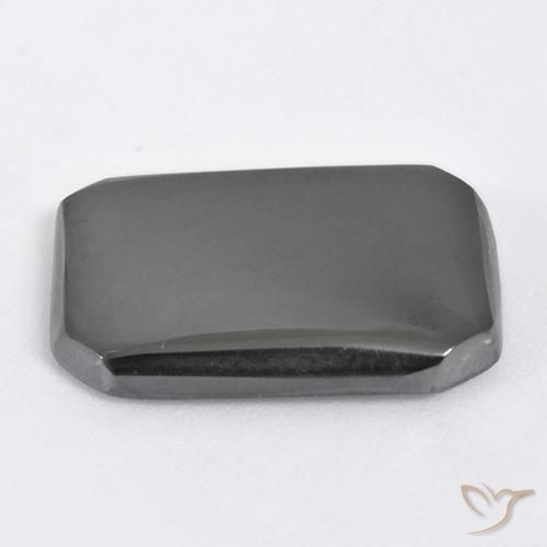 Hematita Cinza prateado Natural 19.55ct, Corte Octógono / Esmeralda, Opaco