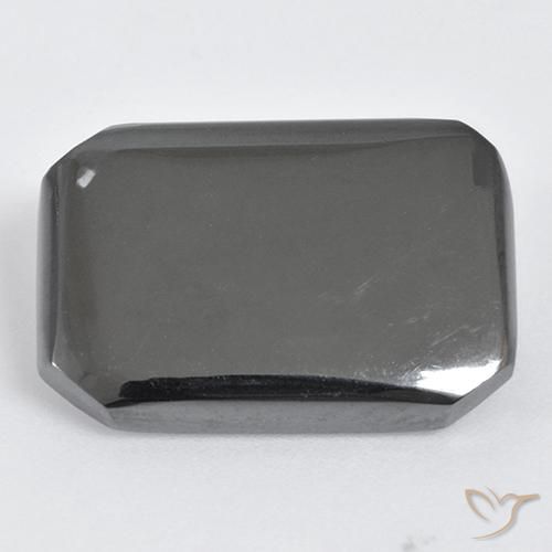 19.94ct Natural cinza médio Hematita, Corte Esmeralda, Opaco