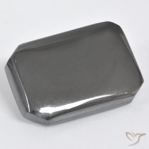 Hematita cinza médio Natural 19.94ct, Corte Octógono / Esmeralda, Opaco