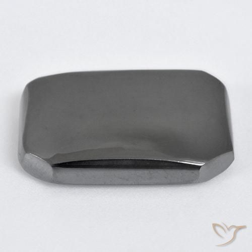 Hematita cinza médio Natural 21.90ct, Corte Octógono / Esmeralda, Opaco