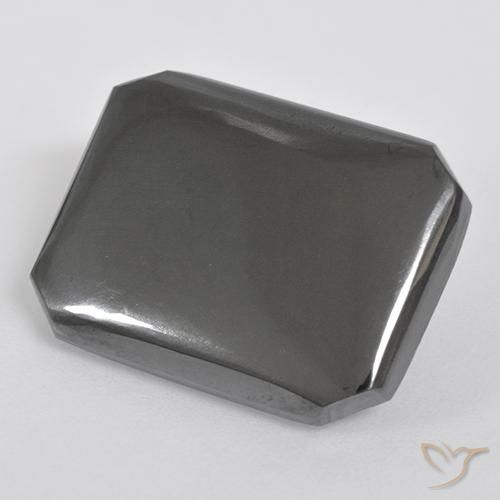 19.67ct Natural cinza médio Hematita, Corte Esmeralda, Opaco