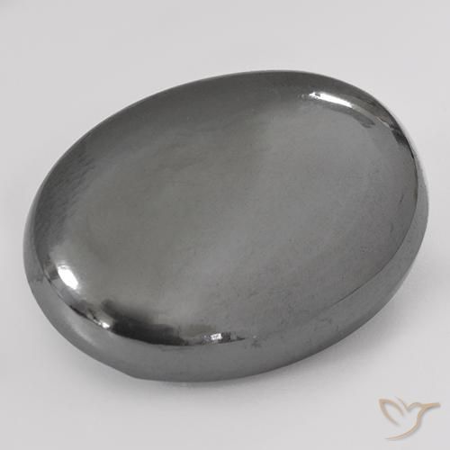 33.54ct Natural Cinza prateado Hematita, oval, Opaco
