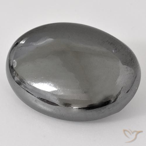 Hematita Cinza prateado Natural 33.54ct, oval, Opaco