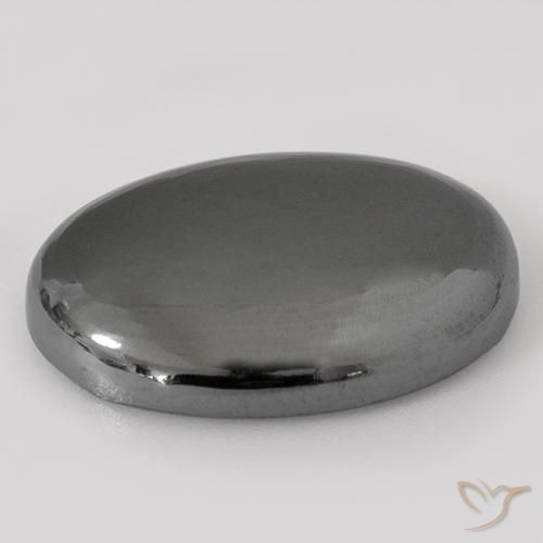 Hematita Cinza prateado Natural 33.54ct, oval, Opaco