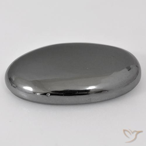 Hematita cinza médio Natural 27.13ct, oval, Opaco