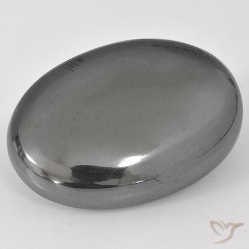 32.02ct Natural cinza médio Hematita, oval, Opaco