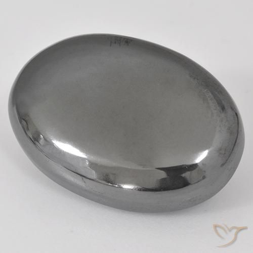 Hematita cinza médio Natural 32.02ct, oval, Opaco