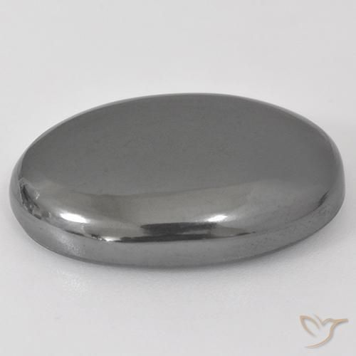 Hematita cinza médio Natural 32.02ct, oval, Opaco