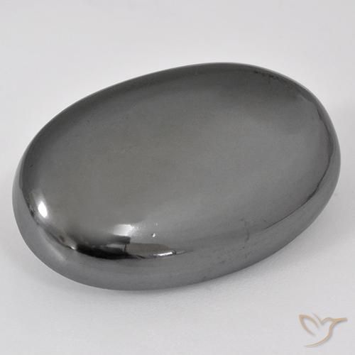 34.18ct Natural Cinza prateado Hematita, oval, Opaco