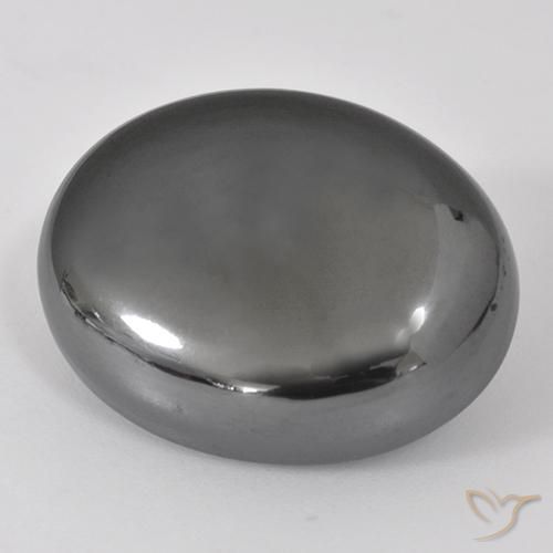 38.37ct Natural Cinza prateado Hematita, oval, Opaco
