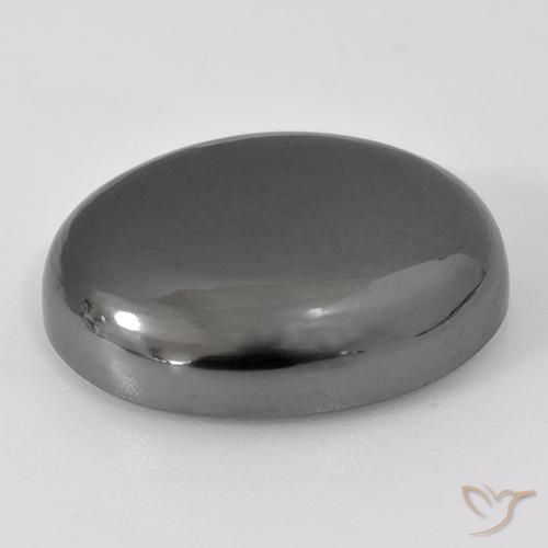 Hematita Cinza prateado Natural 38.37ct, oval, Opaco