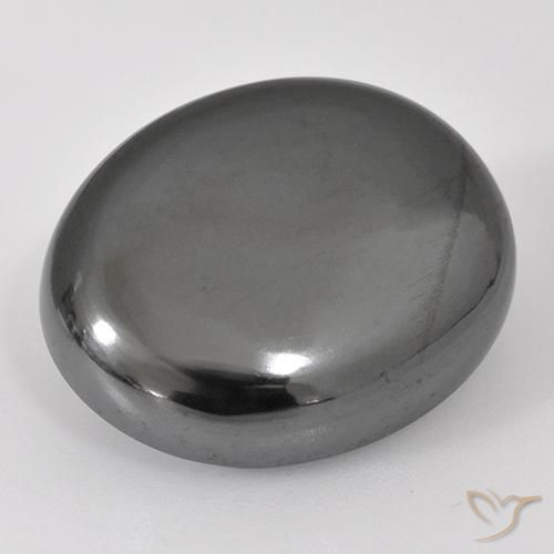 25.50ct Natural Cinza prateado Hematita, oval, Opaco
