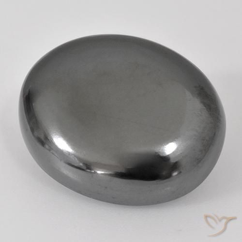 Hematita Cinza prateado Natural 25.50ct, oval, Opaco