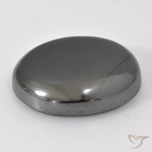Hematita Cinza prateado Natural 25.50ct, oval, Opaco