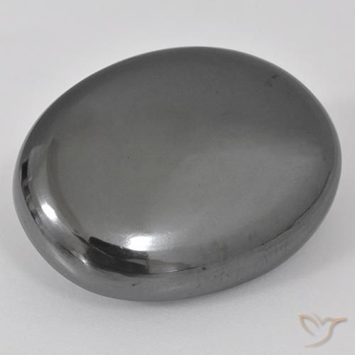 38.87ct Natural Cinza prateado Hematita, oval, Opaco
