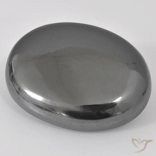 Hematita Cinza prateado Natural 38.87ct, oval, Opaco