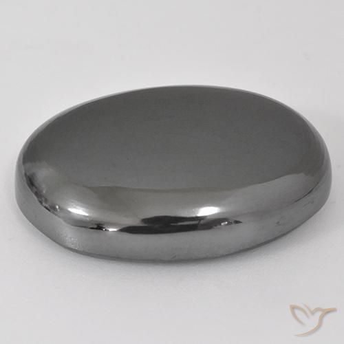 Hematita Cinza prateado Natural 38.87ct, oval, Opaco
