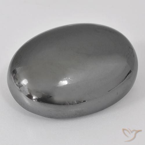 41.28ct Natural Cinza prateado Hematita, oval, Opaco