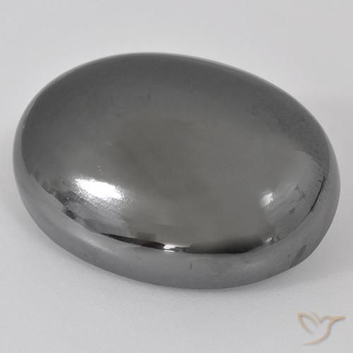 Hematita Cinza prateado Natural 41.28ct, oval, Opaco