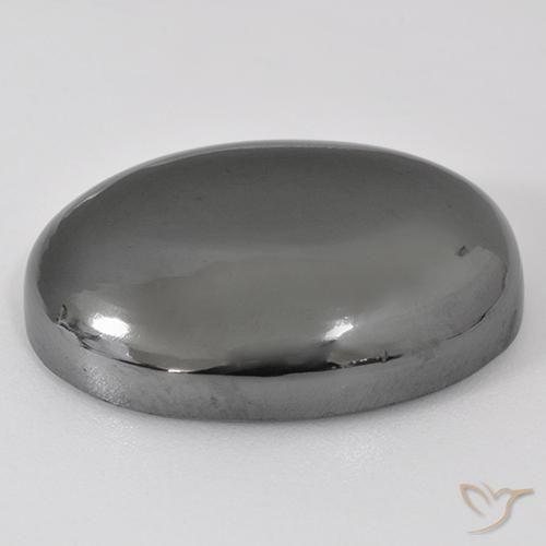 Hematita Cinza prateado Natural 41.28ct, oval, Opaco