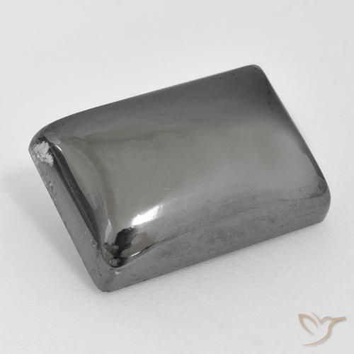 Hematita cinza natural 13,85ct, baguete, opaco