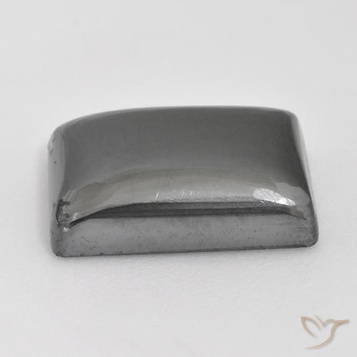 Hematita cinza natural 13,85ct, baguete, opaco