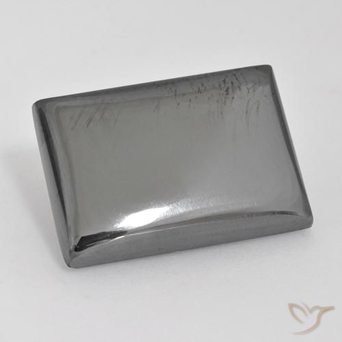20.24ct Natural Cinza prateado Hematita, baguete, Opaco