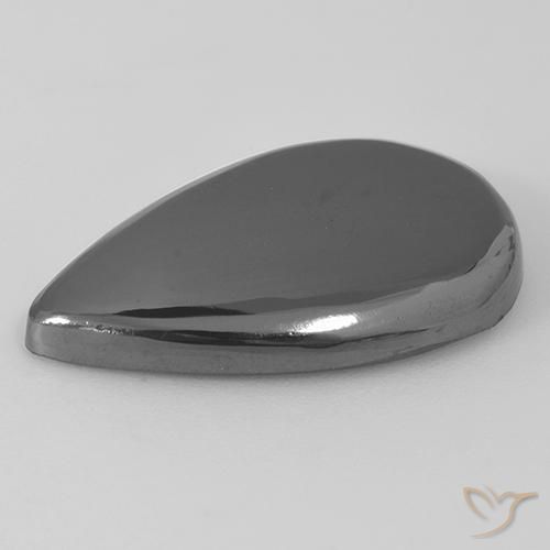 Hematita cinza médio Natural 22.23ct, Formato de pêra, Opaco