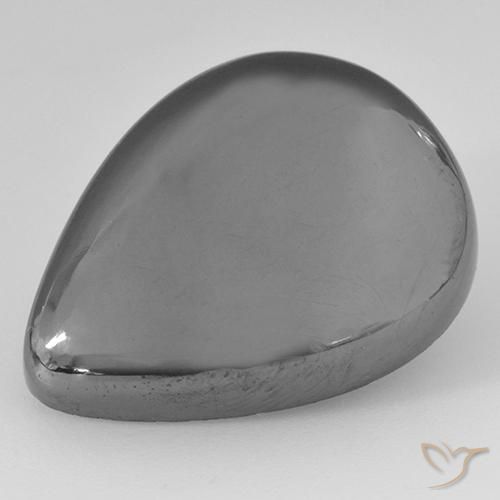 33.97ct Natural Cinza prateado Hematita, Formato de pêra, Opaco