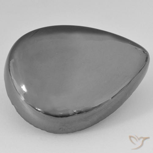 Hematita Cinza prateado Natural 33.97ct, Formato de pêra, Opaco