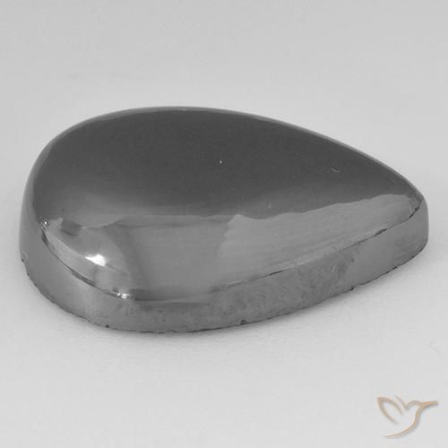 Hematita Cinza prateado Natural 33.97ct, Formato de pêra, Opaco