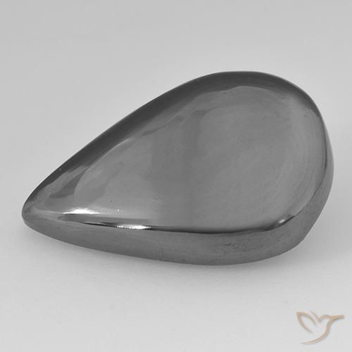 Hematita cinza médio Natural 26.52ct, Formato de pêra, Opaco