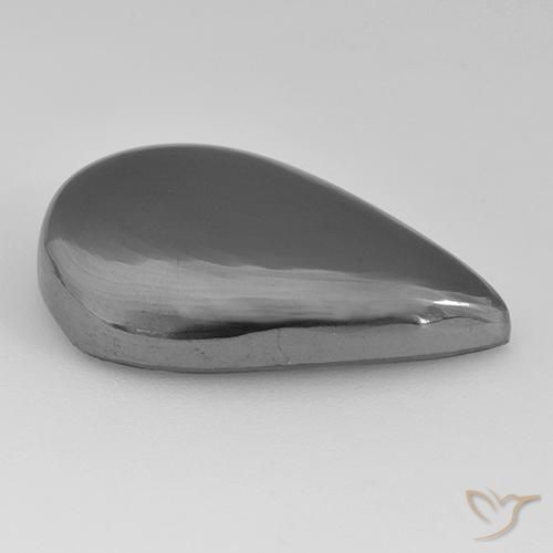 Hematita cinza médio Natural 26.52ct, Formato de pêra, Opaco