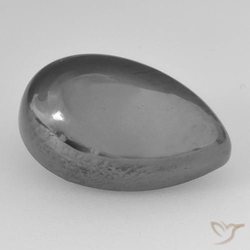 Hematita cinza médio Natural 14.37ct, Formato de pêra, Opaco