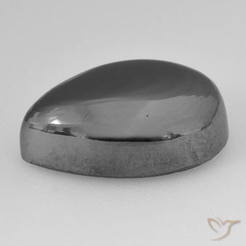 Hematita cinza médio Natural 14.37ct, Formato de pêra, Opaco