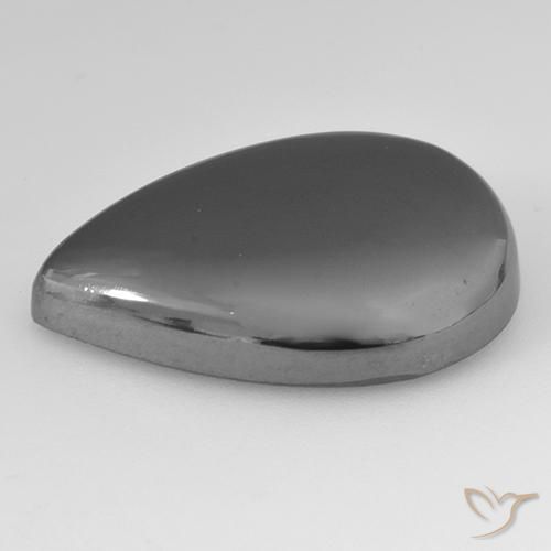 Hematita Cinza prateado Natural 31.03ct, Formato de pêra, Opaco